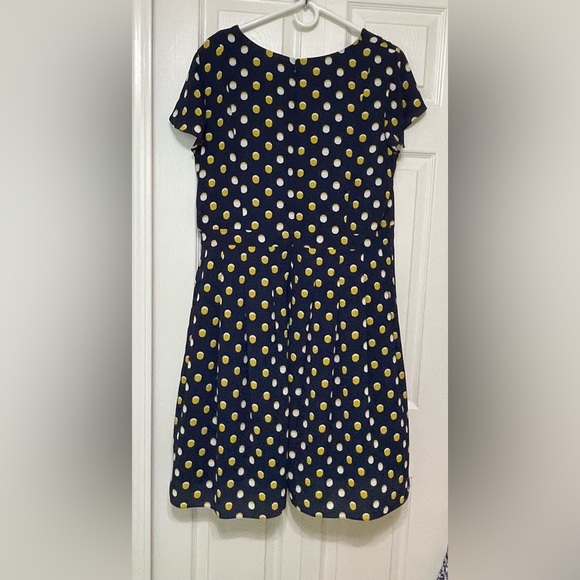 Talbots Blue and Yellow Ruched A-Line Sundress - Picture 2 of 10